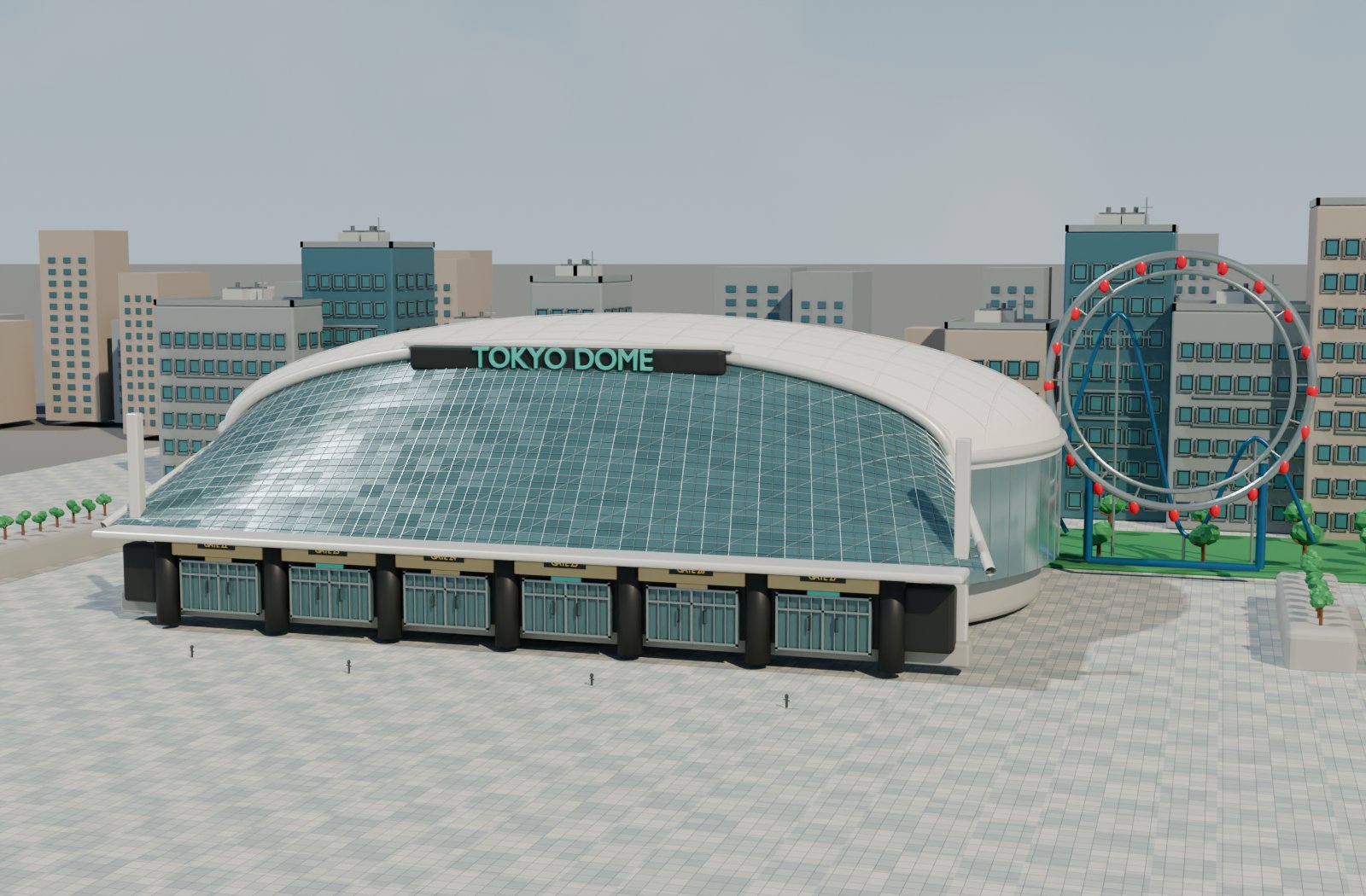 AstraとBlenderでつくった東京ドーム外観
