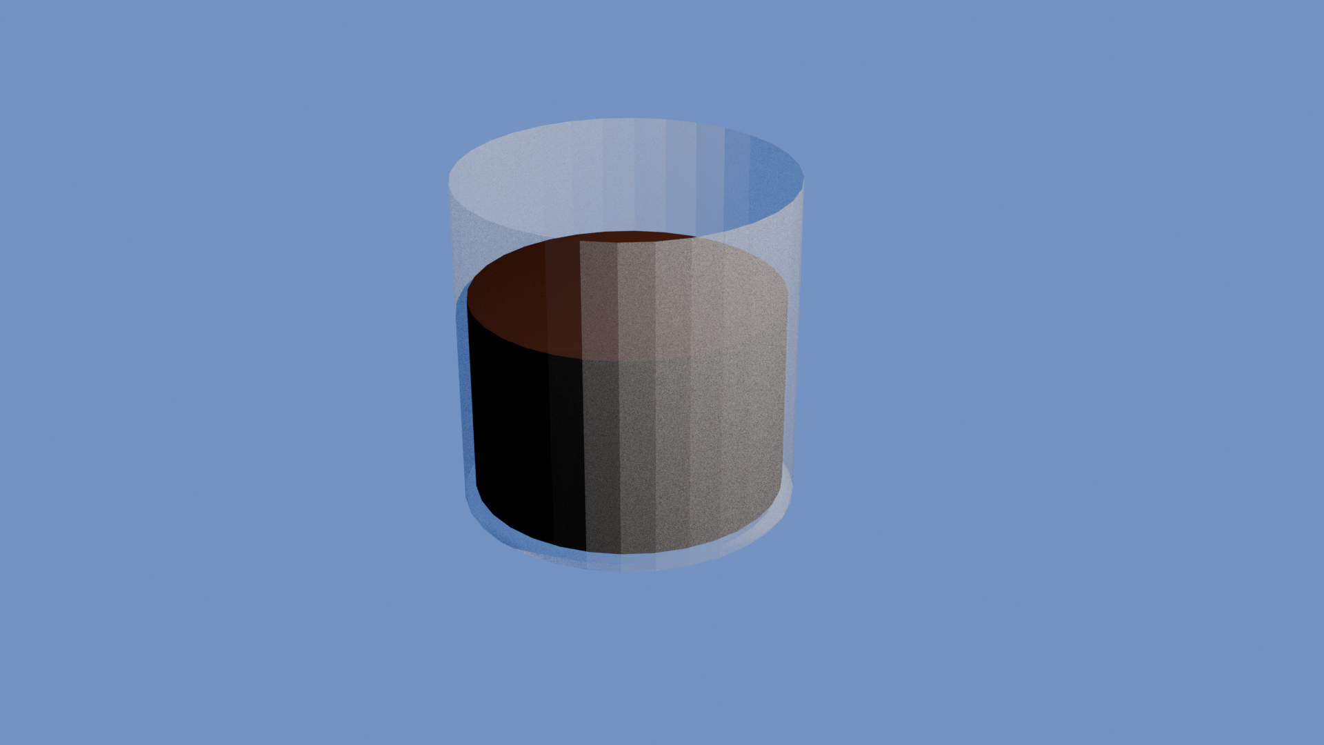 半透明グラスに入ったアイスコーヒーの3Dモデル