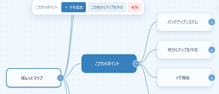 枝から新しいマップをつくれる